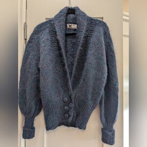 Mohair/Wool Fitted Cardigan,L